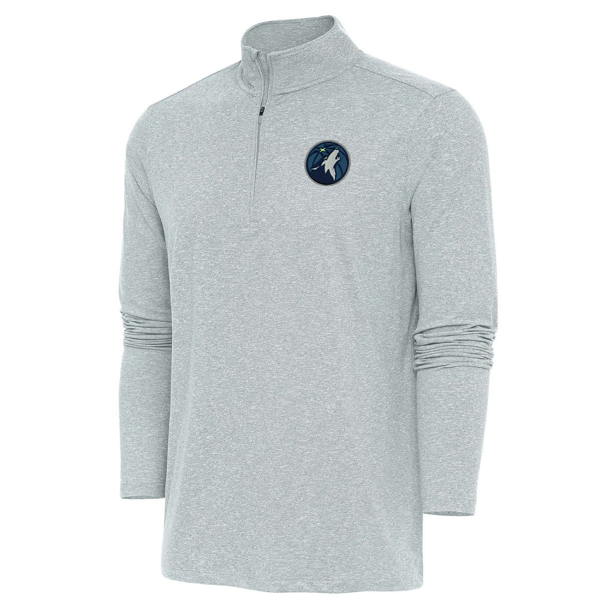 Minnesota Timberwolves Antigua Hunk Quarter-Zip Pullover Top Heather Gray
