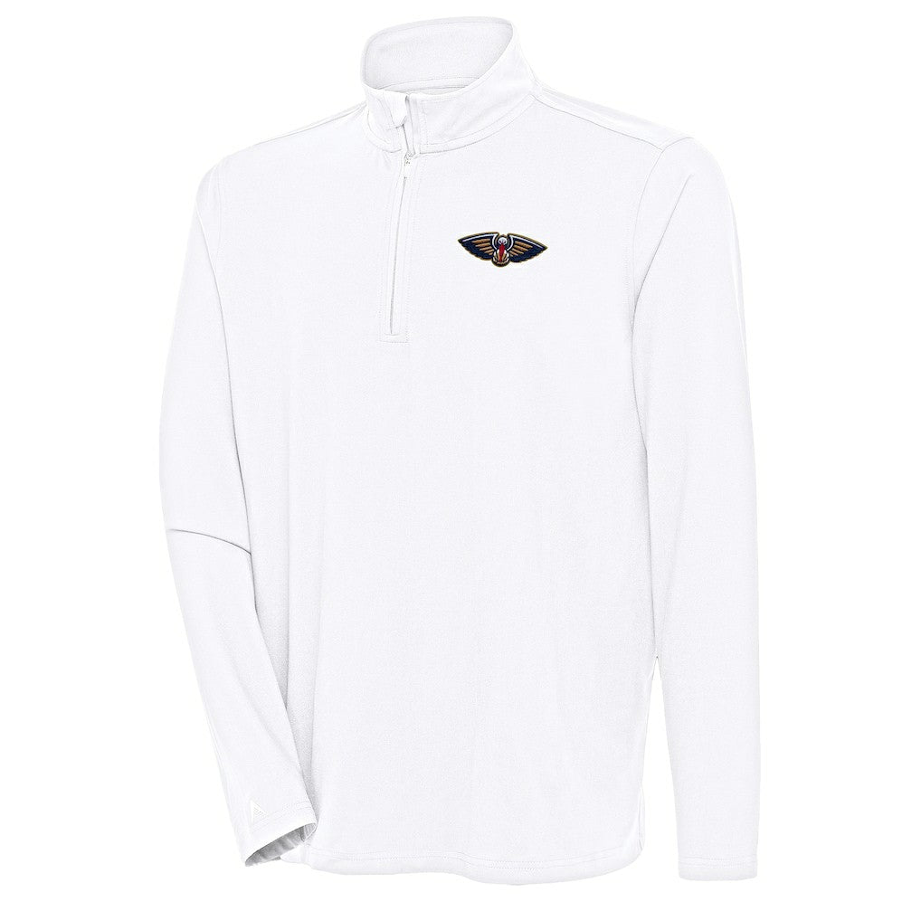 New Orleans Pelicans Antigua Hunk Quarter-Zip Pullover Top White