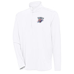 Oklahoma City Thunder Antigua Hunk Quarter-Zip Pullover Top White