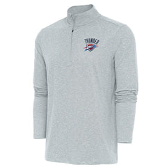 Oklahoma City Thunder Antigua Hunk Quarter-Zip Pullover Top Heather Gray