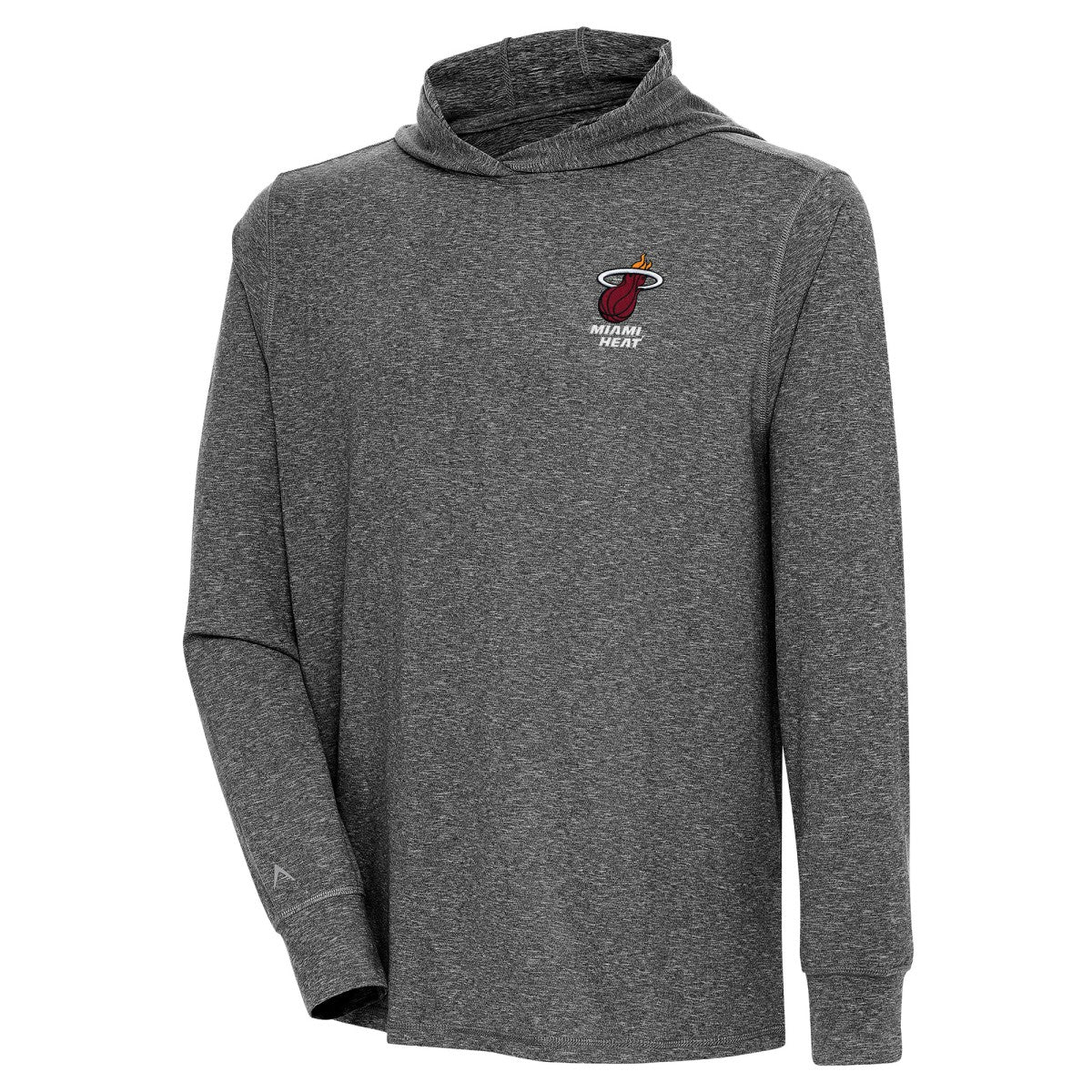 Miami Heat Antigua Saga Long Sleeve Hoodie T-Shirt Heather Black outlet