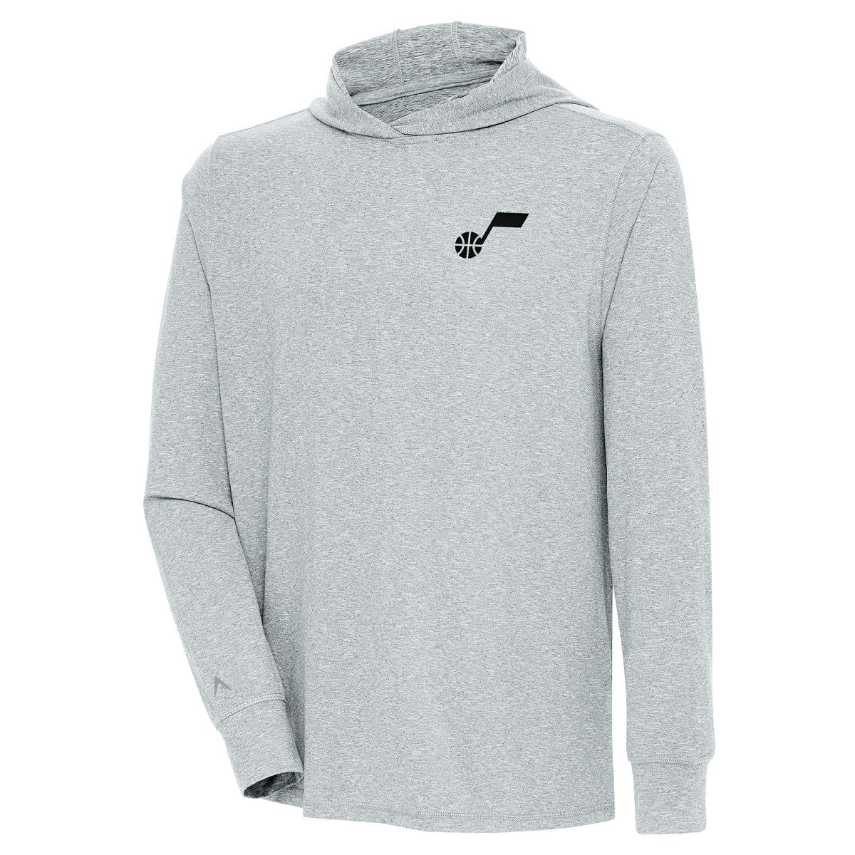 Utah Jazz Antigua Saga Long Sleeve Hoodie T-Shirt Heather Gray outlet