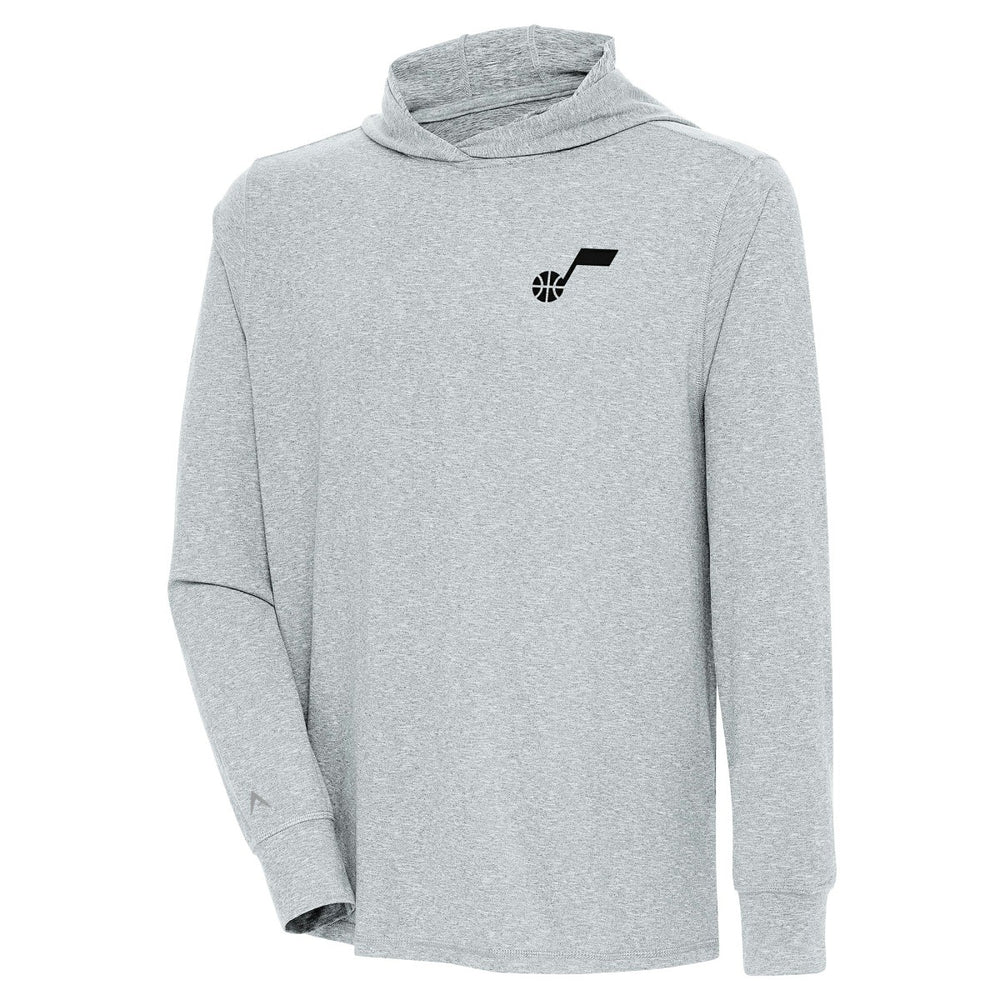 Utah Jazz Antigua Saga Long Sleeve Hoodie T-Shirt Heather Gray outlet