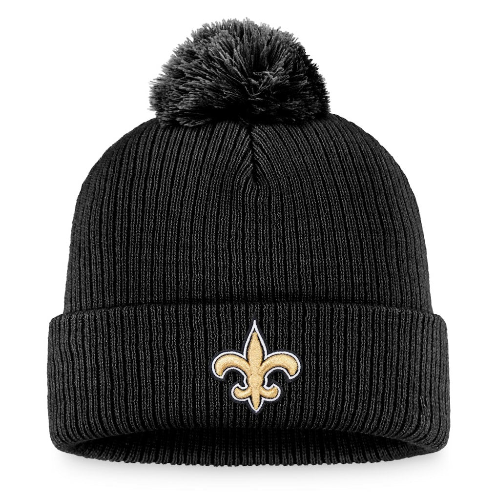 New Orleans Saints Women's Cuffed Knit Hat with Pom - Black Hats