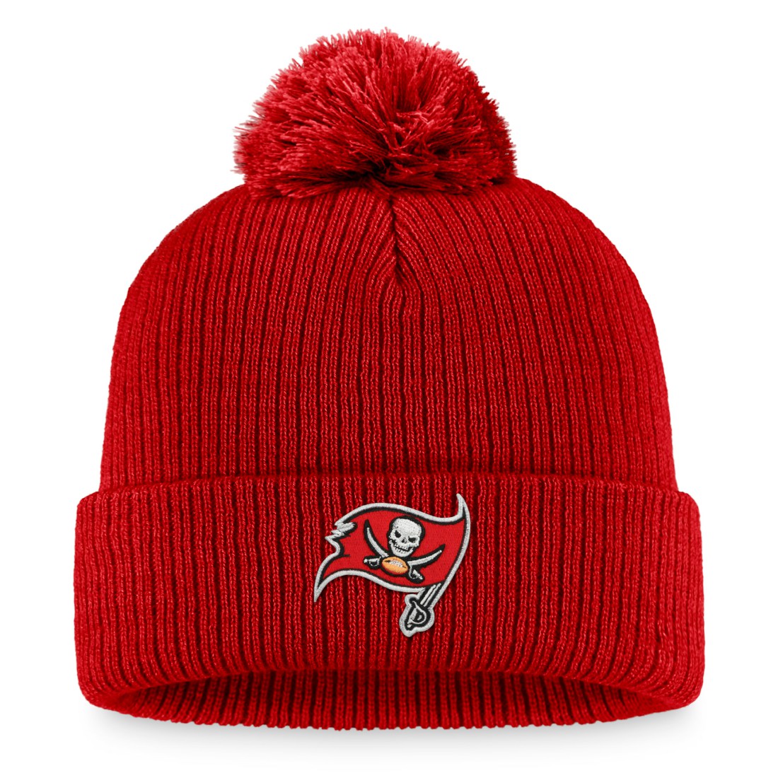 Tampa Bay Buccaneers Women's Cuffed Knit Hat with Pom - Red Hats