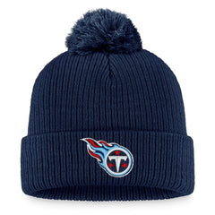 Tennessee Titans Women's Logo Cuffed Knit Hat with Pom - Navy Hats