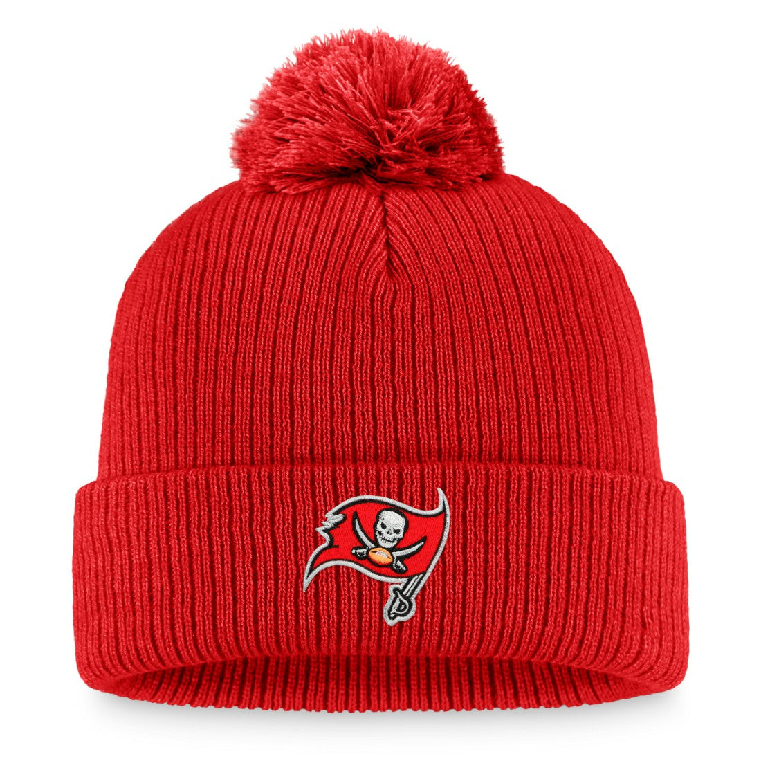 Tampa Bay Buccaneers Women's Logo Cuffed Knit Hat with Pom - Cardinal Hats