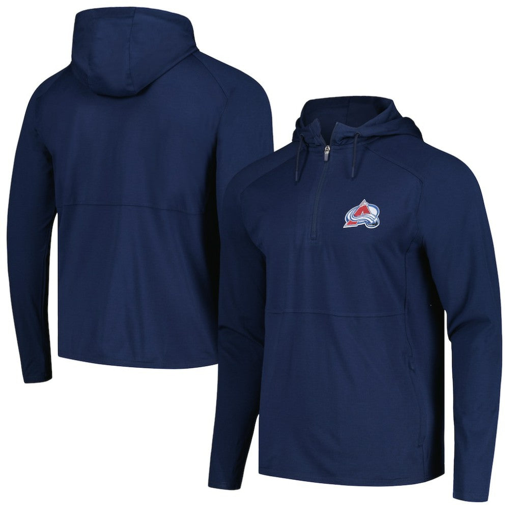 Colorado Avalanche Antigua Spikes Raglan Quarter-Zip Hoodie - Heather Navy | US 200360260