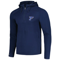 St. Louis Blues Antigua Spikes Raglan Quarter-Zip Hoodie - Heather Navy | US 200360267
