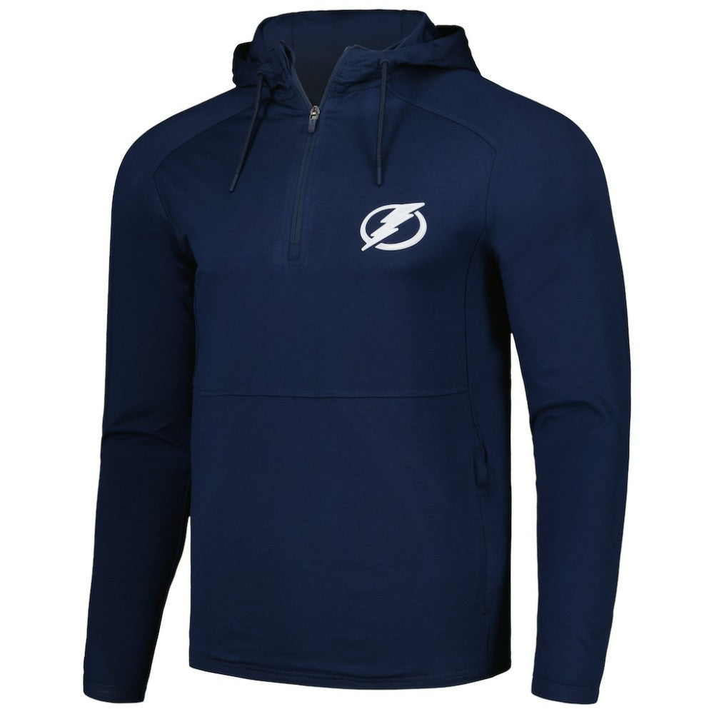 Tampa Bay Lightning Antigua Spikes Raglan Quarter-Zip Hoodie - Heather Navy | US 200360268