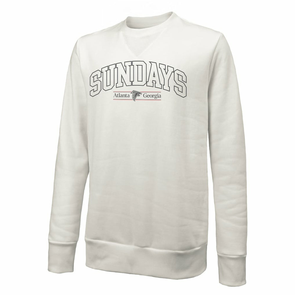 Atlanta Falcons Majestic Threads Unisex Sundays Block Letter Crewneck Pullover Sweatshirt - White Pullover