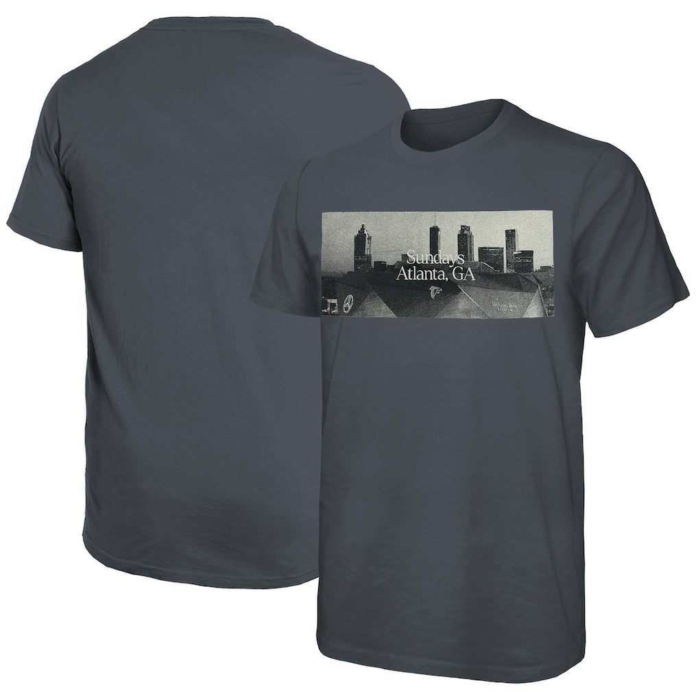 Atlanta Falcons Majestic Threads Sundays Skyline T-Shirt - Gray T-shirts