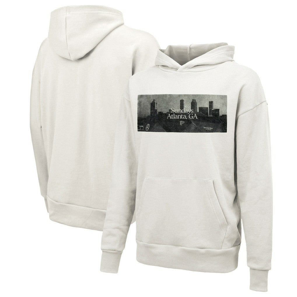 Atlanta Falcons Majestic Threads Unisex Sundays Skyline Pullover Hoodie - White Hoodies