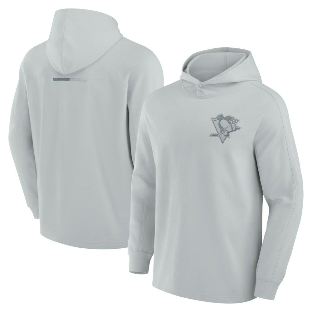 Pittsburgh Penguins Fanatics Elements Lightweight Tri-Blend Fleece Hoodie - Gray | US 200363658