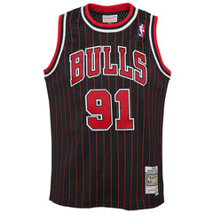 Dennis Rodman Chicago Bulls Youth 1995/96 Hardwood Classics Swingman Jersey Black - Mitchell & Ness