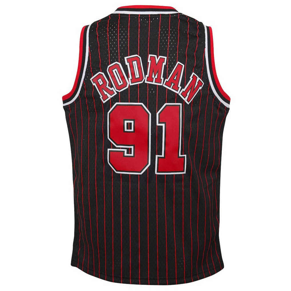 Dennis Rodman Chicago Bulls Youth 1995/96 Hardwood Classics Swingman Jersey Black - Mitchell & Ness