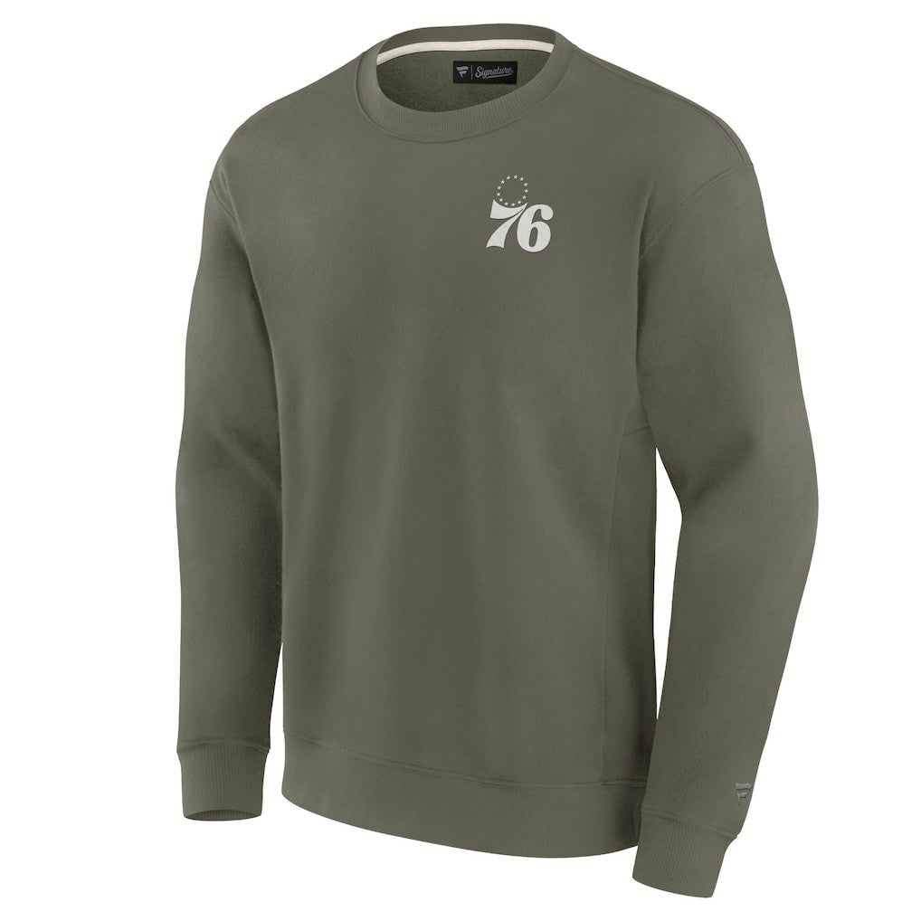 Philadelphia 76ers Unisex Elements Super Soft Fleece Pullover Sweatshirt Olive - Fanatics