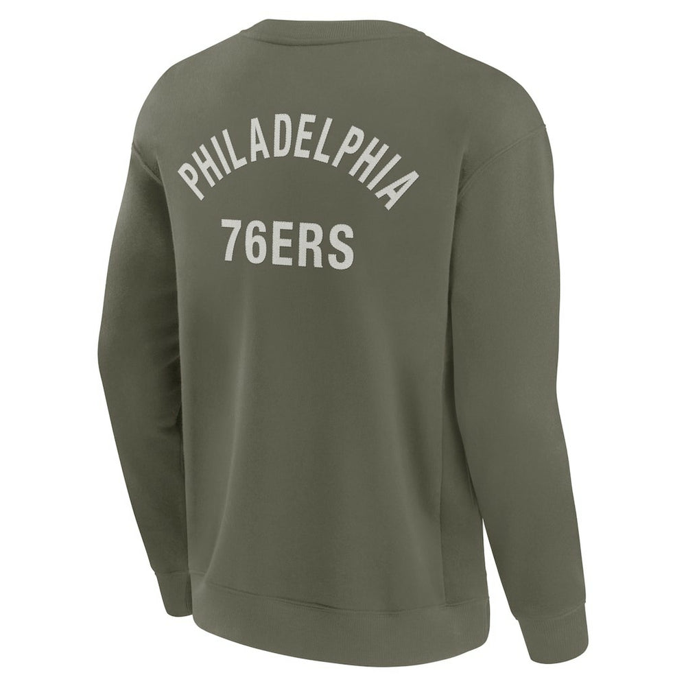 Philadelphia 76ers Unisex Elements Super Soft Fleece Pullover Sweatshirt Olive - Fanatics