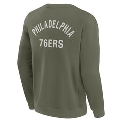 Philadelphia 76ers Unisex Elements Super Soft Fleece Pullover Sweatshirt Olive - Fanatics