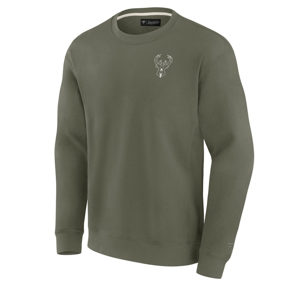 Milwaukee Bucks Unisex Elements Super Soft Fleece Pullover Sweatshirt Olive - Fanatics