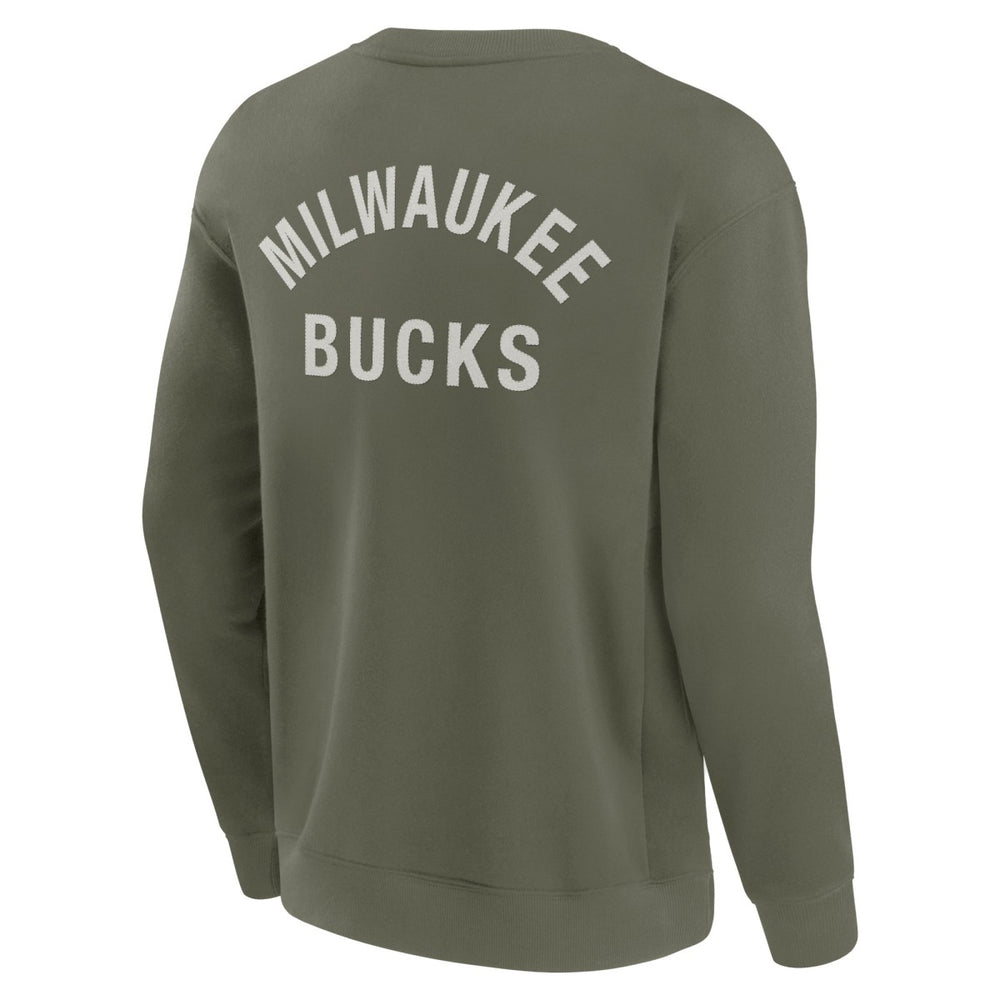 Milwaukee Bucks Unisex Elements Super Soft Fleece Pullover Sweatshirt Olive - Fanatics