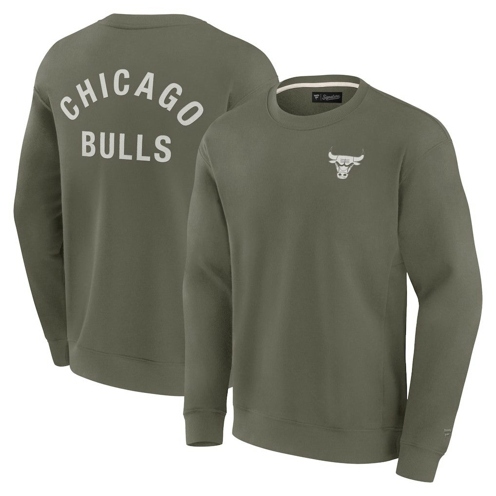 Chicago Bulls Unisex Elements Super Soft Fleece Pullover Sweatshirt Olive - Fanatics