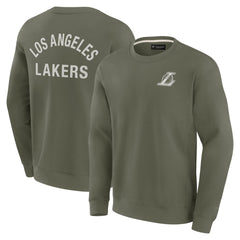 Los Angeles Lakers Unisex Elements Super Soft Fleece Pullover Sweatshirt Olive - Fanatics