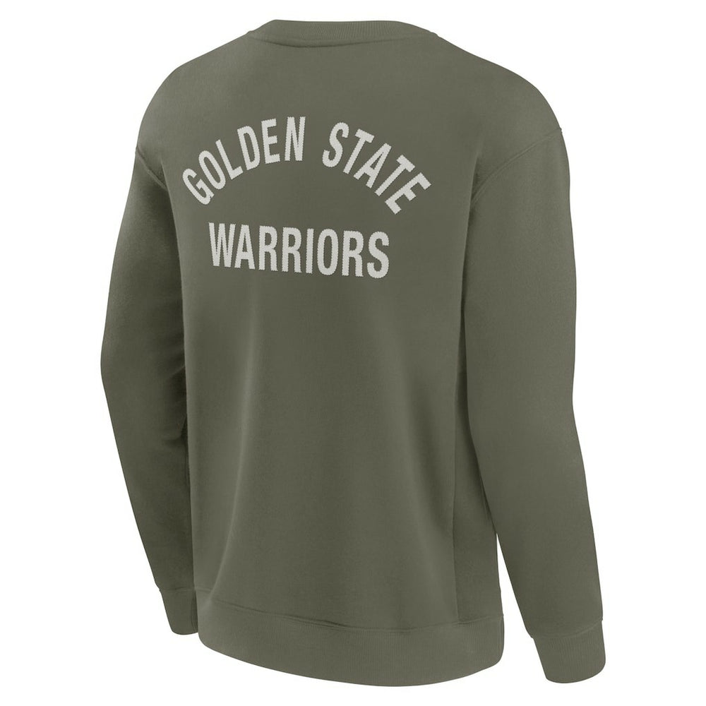 Golden State Warriors Unisex Elements Super Soft Fleece Pullover Sweatshirt Olive - Fanatics
