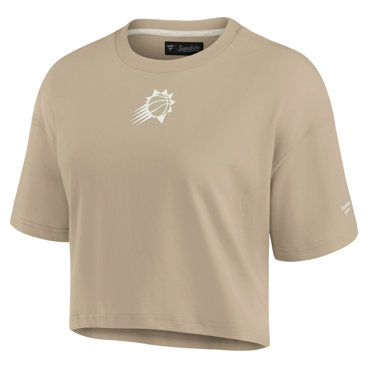 Phoenix Suns Women's Elements Super Soft Boxy Cropped T-Shirt Khaki - Fanatics