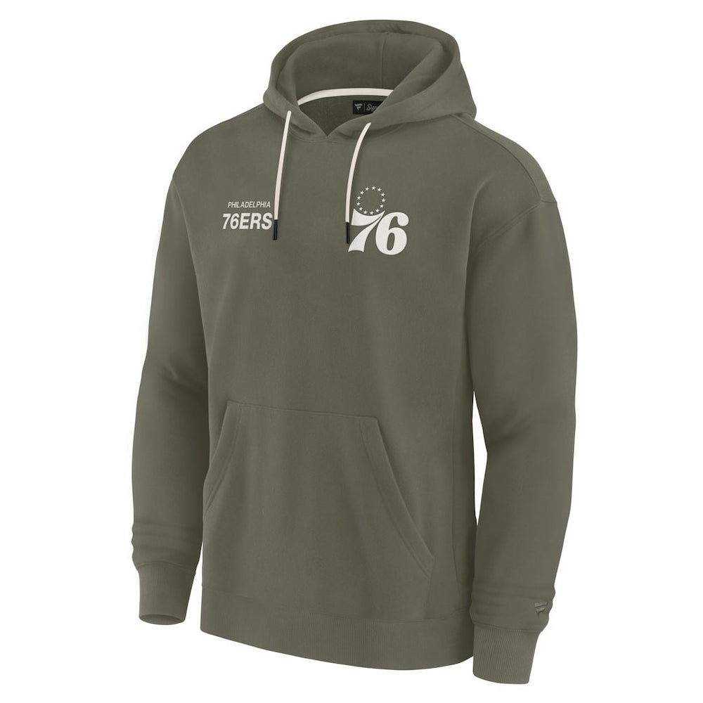 Philadelphia 76ers Unisex Elements Super Soft Fleece Pullover Hoodie Olive - Fanatics