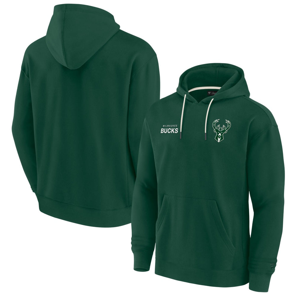 Milwaukee Bucks Unisex Elements Super Soft Fleece Pullover Hoodie Hunter Green - Fanatics