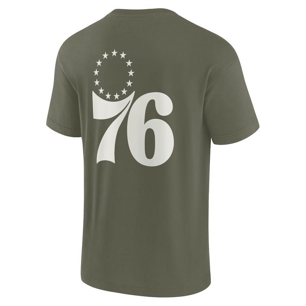 Philadelphia 76ers Unisex Elements Super Soft Short Sleeve T-Shirt Olive - Fanatics