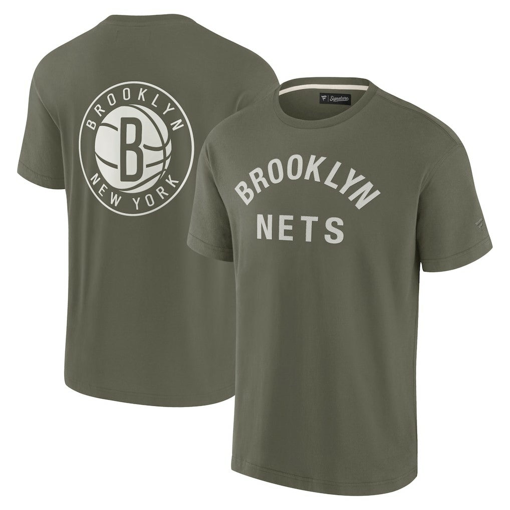 Brooklyn Nets Unisex Elements Super Soft Short Sleeve T-Shirt Olive - Fanatics