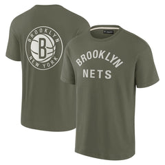 Brooklyn Nets Unisex Elements Super Soft Short Sleeve T-Shirt Olive - Fanatics