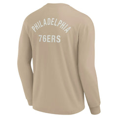 Philadelphia 76ers Unisex Elements Super Soft Long Sleeve T-Shirt Khaki - Fanatics