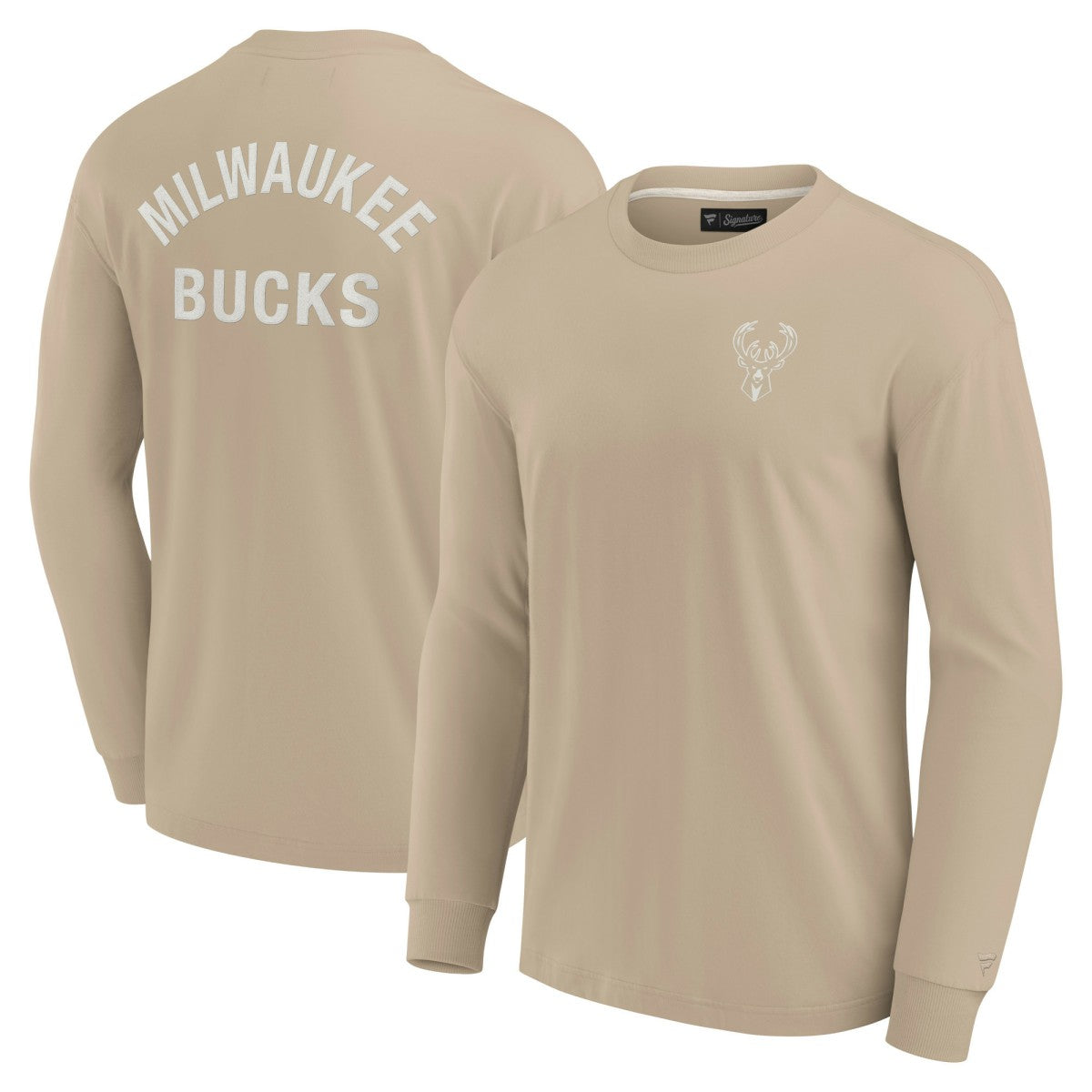 Milwaukee Bucks Unisex Elements Super Soft Long Sleeve T-Shirt Khaki - Fanatics