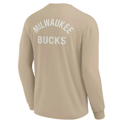 Milwaukee Bucks Unisex Elements Super Soft Long Sleeve T-Shirt Khaki - Fanatics