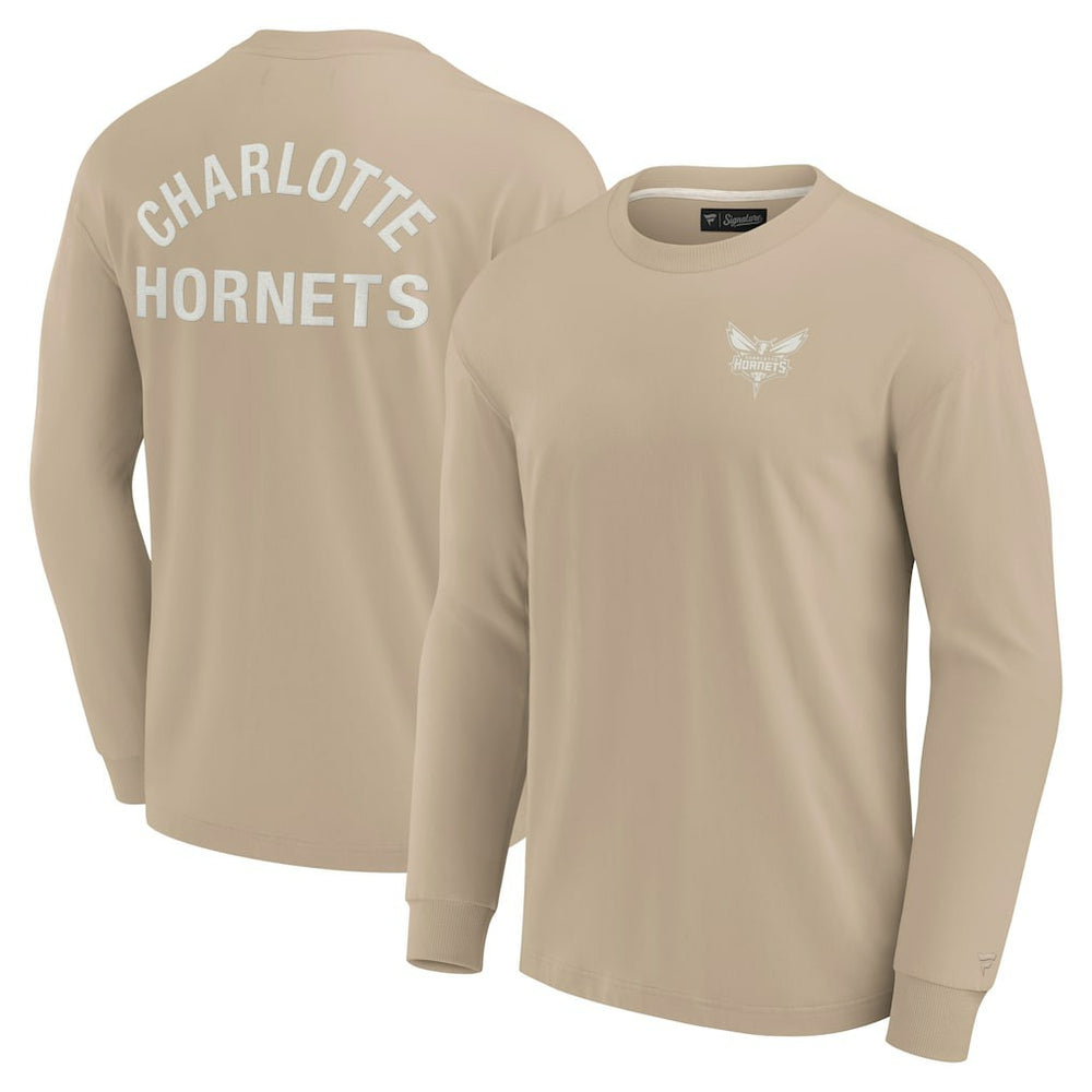 Charlotte Hornets Unisex Elements Super Soft Long Sleeve T-Shirt Khaki - Fanatics