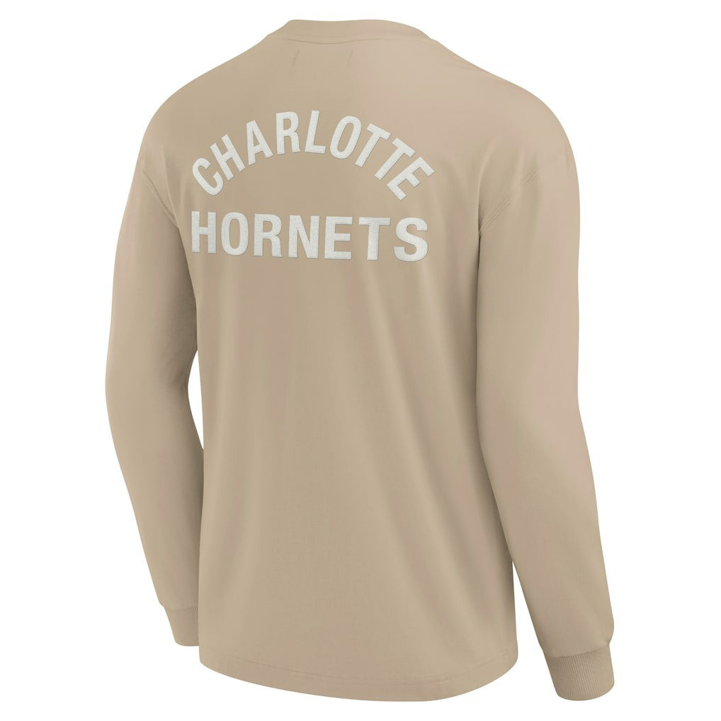 Charlotte Hornets Unisex Elements Super Soft Long Sleeve T-Shirt Khaki - Fanatics