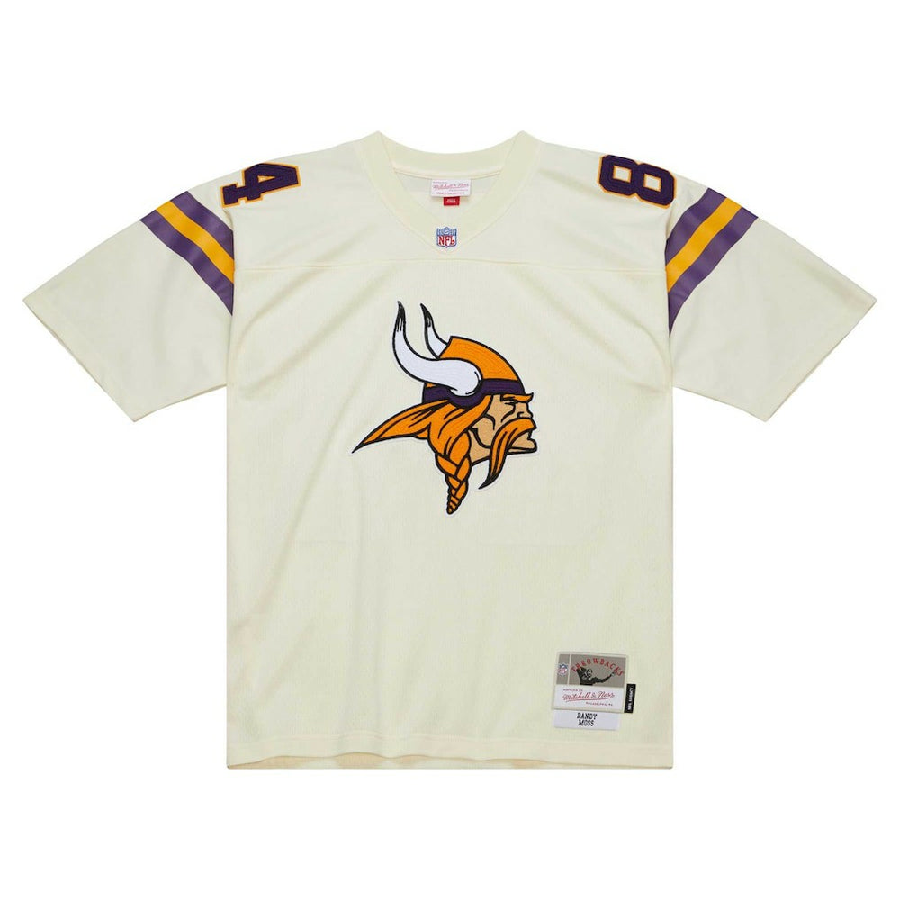 Randy Moss Minnesota Vikings Chainstitch Legacy Jersey - Cream Jerseys
