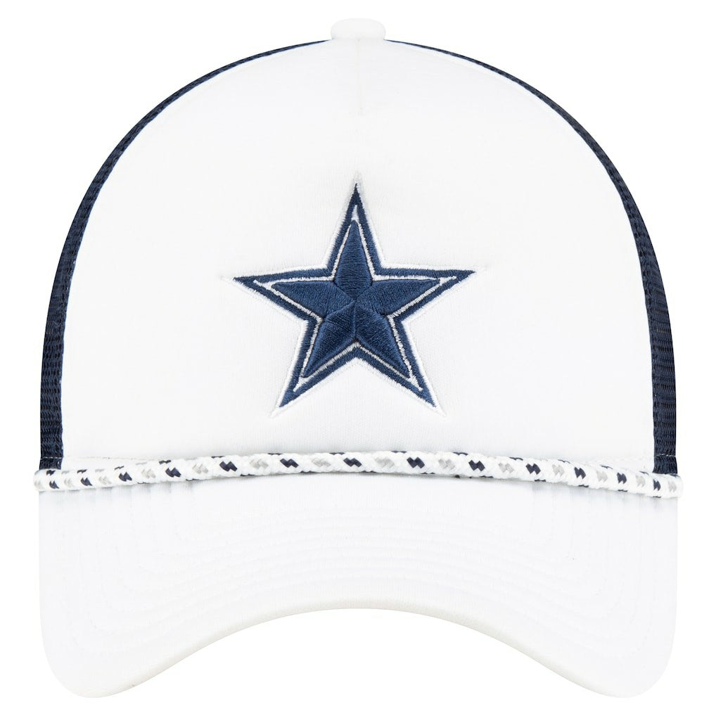 Dallas Cowboys New Era Court Sport Foam Front A-Frame 9FORTY Adjustable Trucker Hat - White/Navy Hats