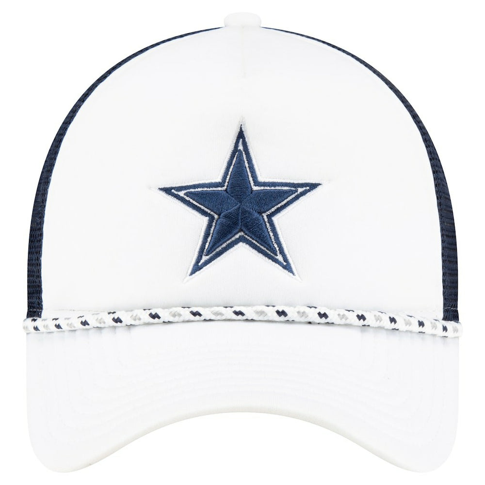 Dallas Cowboys New Era Court Sport Foam Front A-Frame 9FORTY Adjustable Trucker Hat - White/Navy Hats