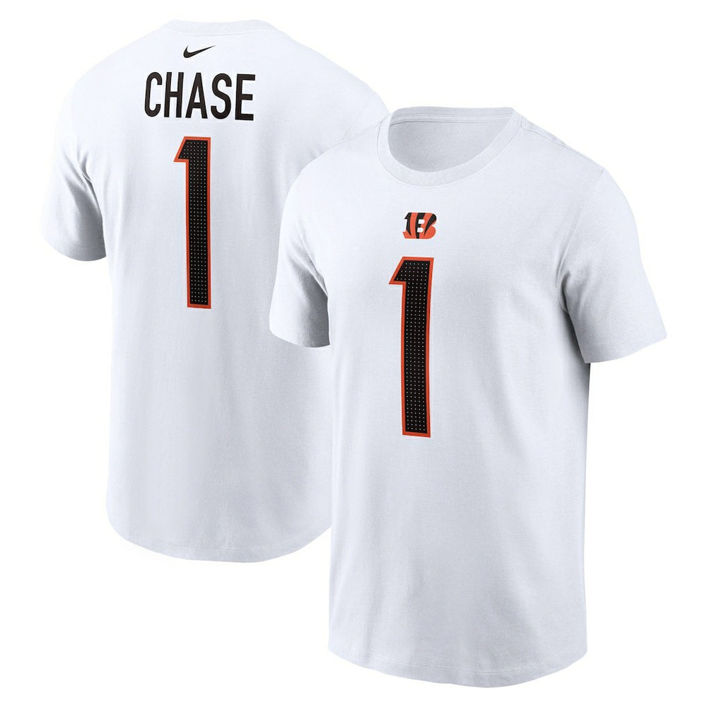 Ja'Marr Chase Cincinnati Bengals Player Name & Number T-Shirt - White T-shirts
