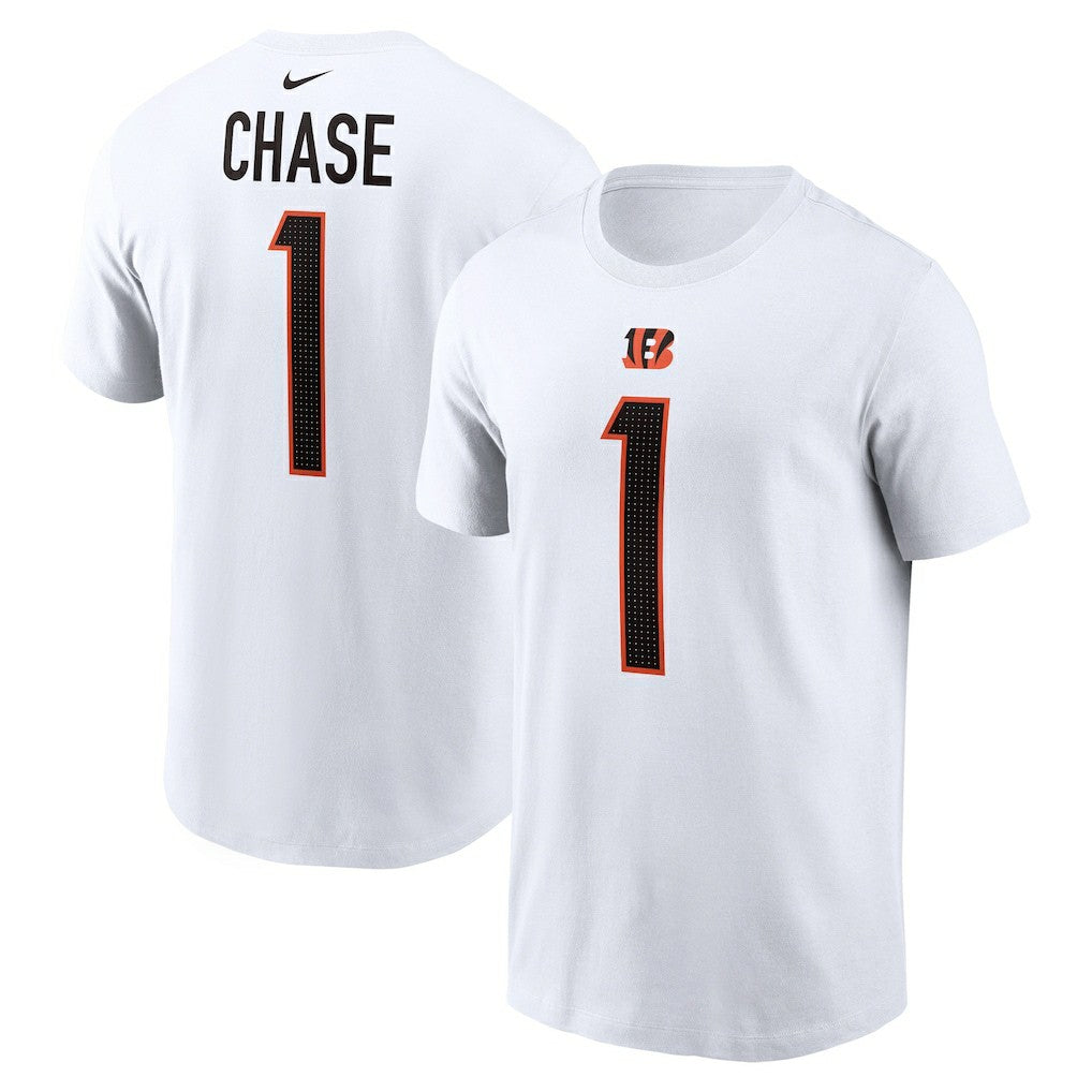 Ja'Marr Chase Cincinnati Bengals Player Name & Number T-Shirt - White T-shirts