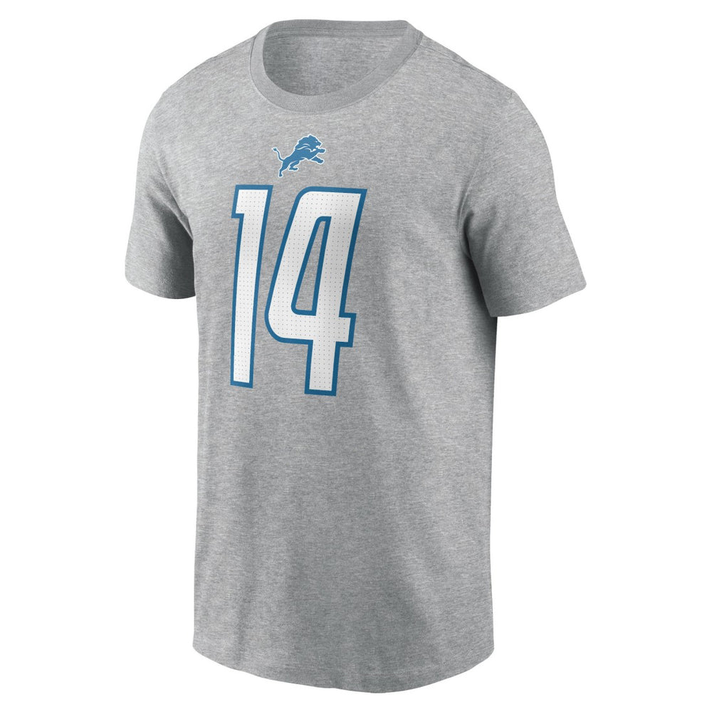 Amon-Ra St. Brown Detroit Lions Player Name & Number T-Shirt - Gray T-shirts