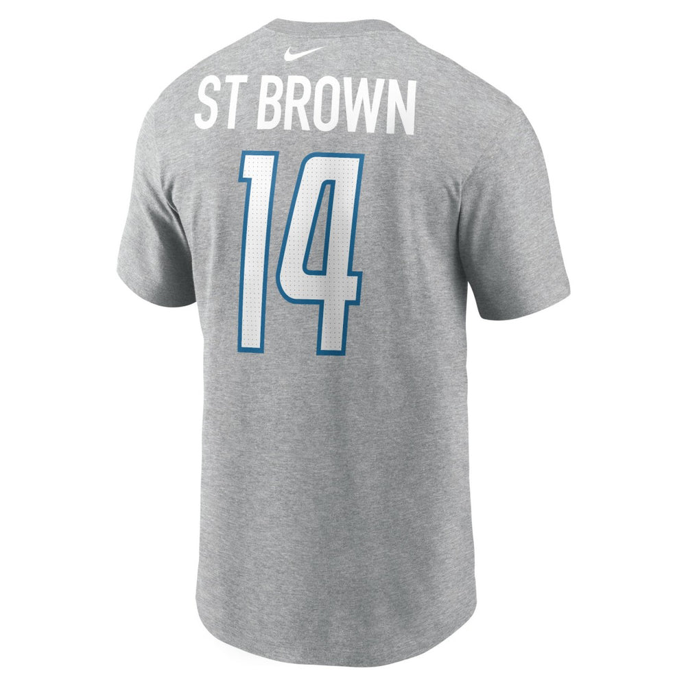 Amon-Ra St. Brown Detroit Lions Player Name & Number T-Shirt - Gray T-shirts