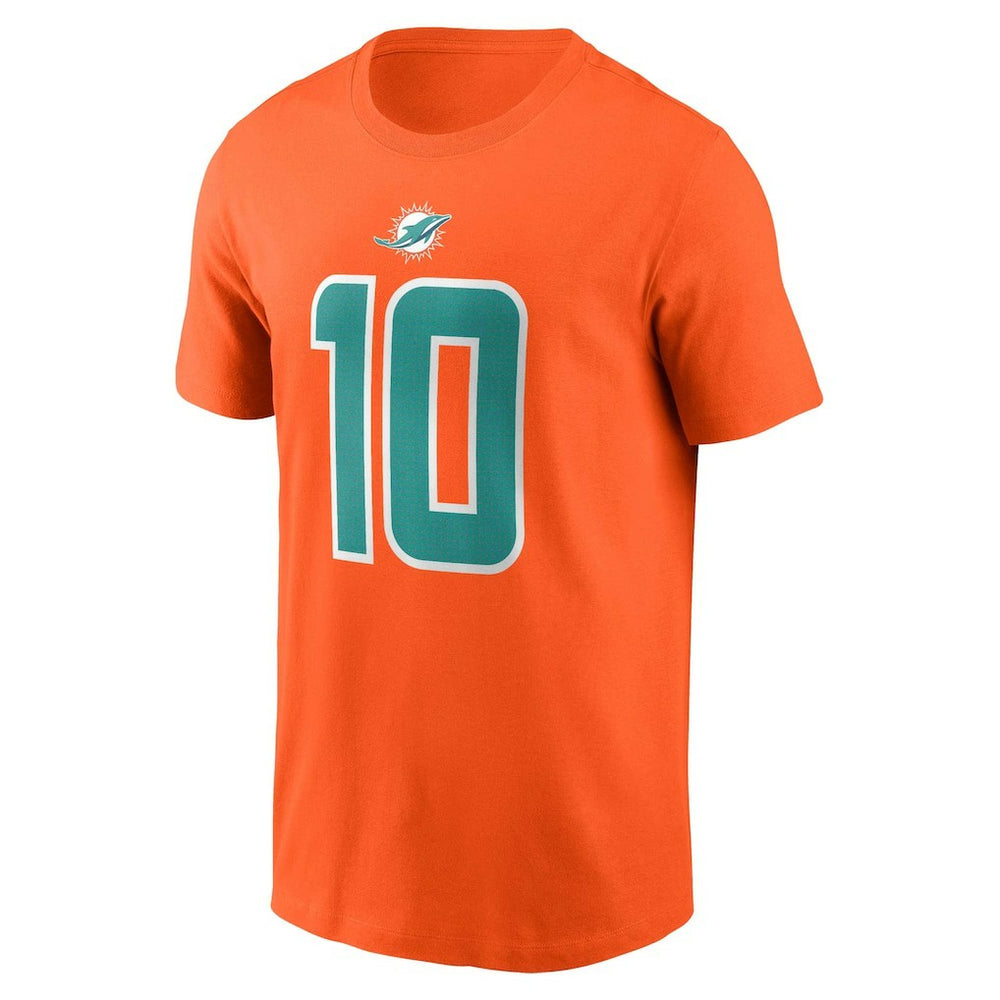 Tyreek Hill Miami Dolphins Player Name & Number T-Shirt - Orange T-shirts