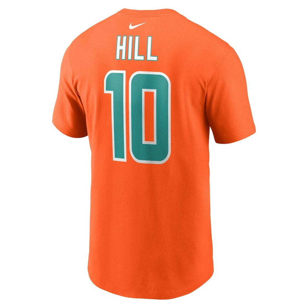Tyreek Hill Miami Dolphins Player Name & Number T-Shirt - Orange T-shirts