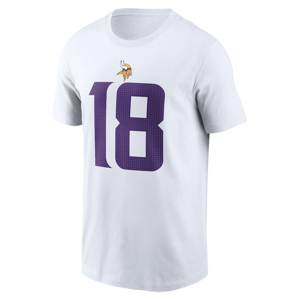 Justin Jefferson Minnesota Vikings Player Name & Number T-Shirt - White T-shirts