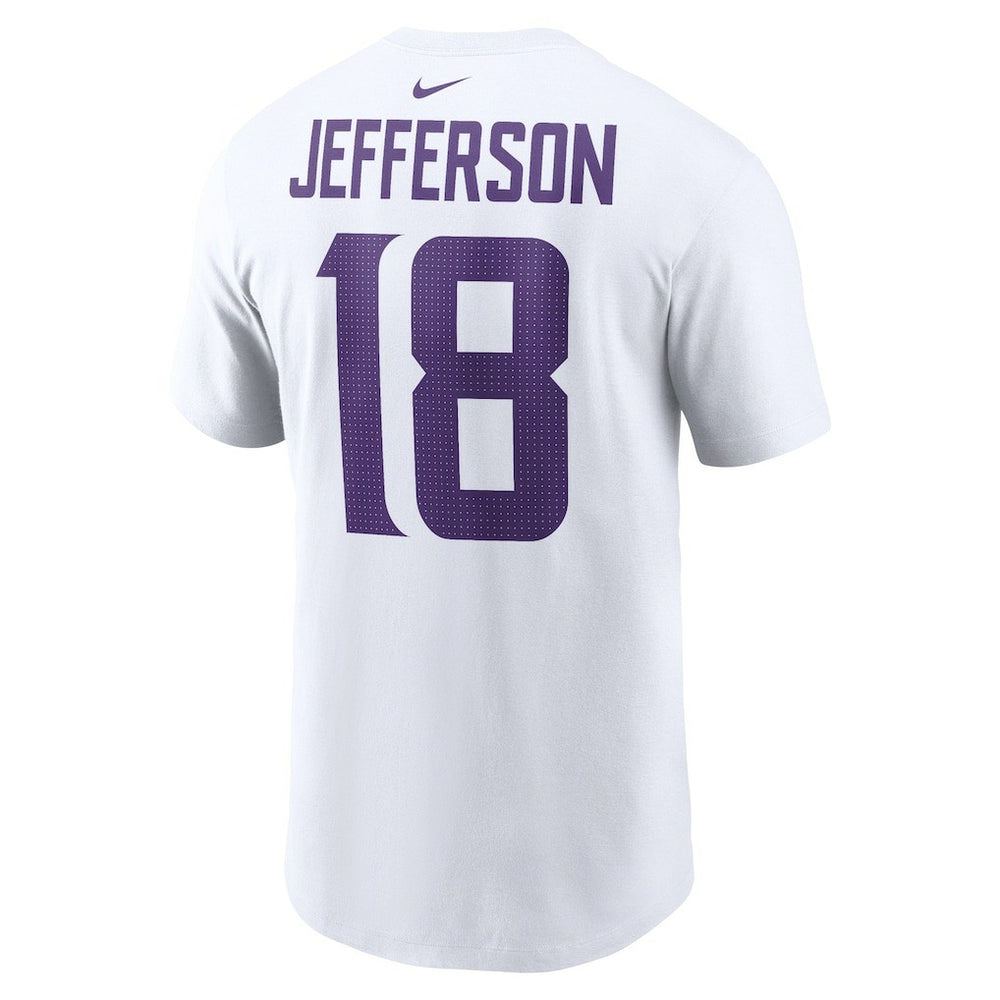 Justin Jefferson Minnesota Vikings Player Name & Number T-Shirt - White T-shirts
